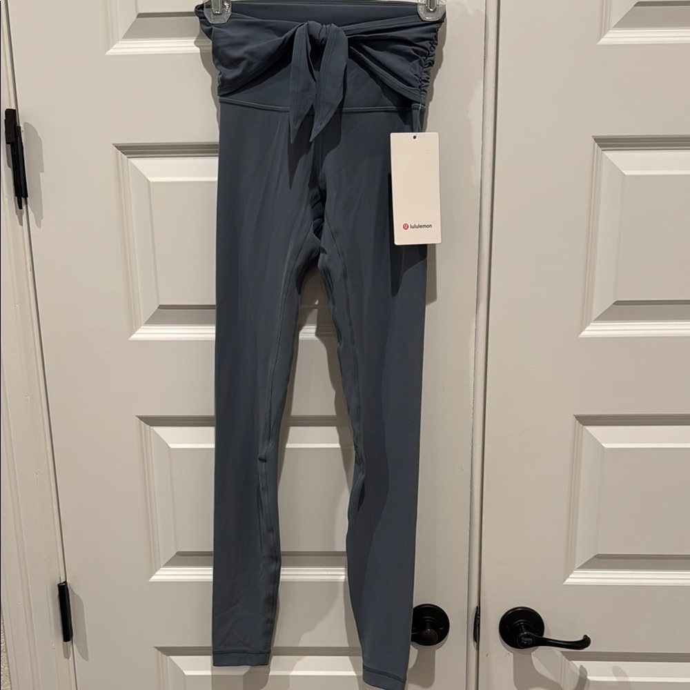 NWT Lululemon Align Wrap Waist High-Waisted Leggings Blue Charcoal Size 2